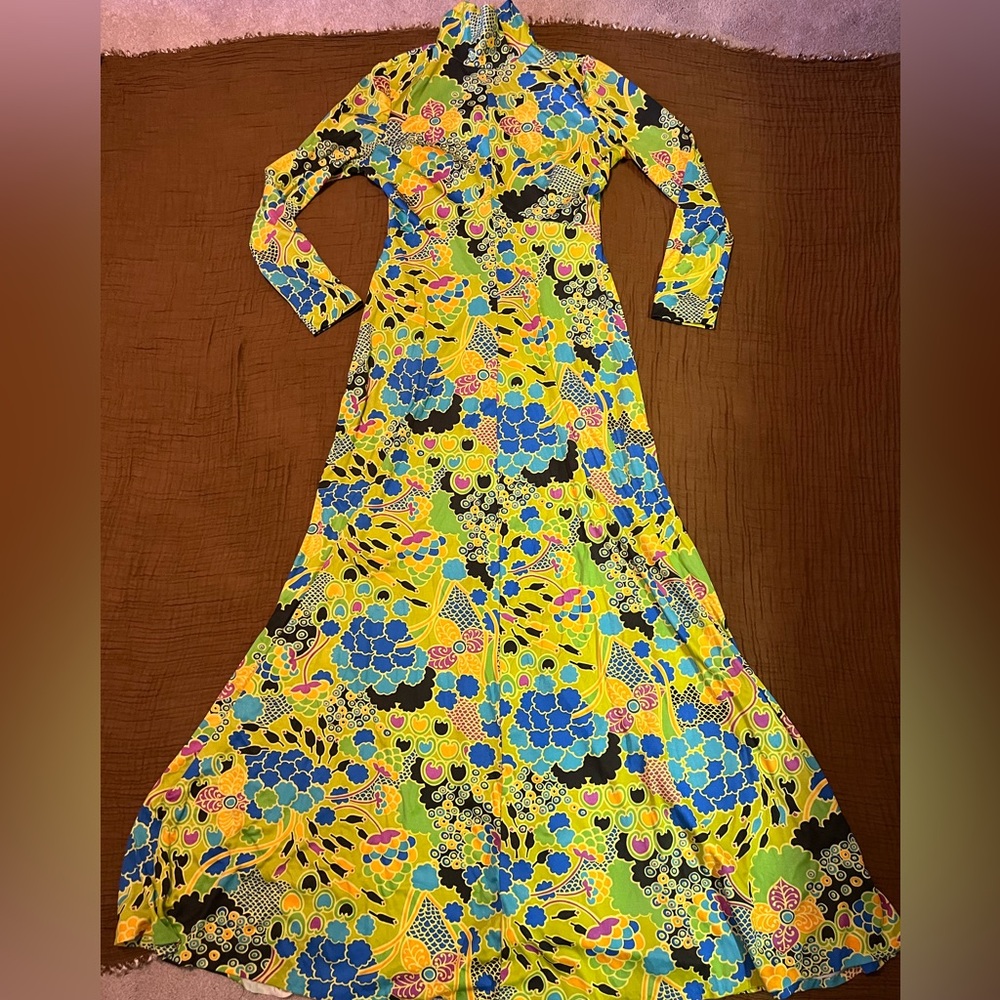 Vibrant Floral Long Sleeve Dress